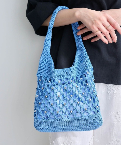 studio CLIP（スタディオクリップ）の「マクラメビーズトートバッグ（トートバッグ・レディース・ブルー/ブラック/ベージュ・FREE）」の19枚目の写真