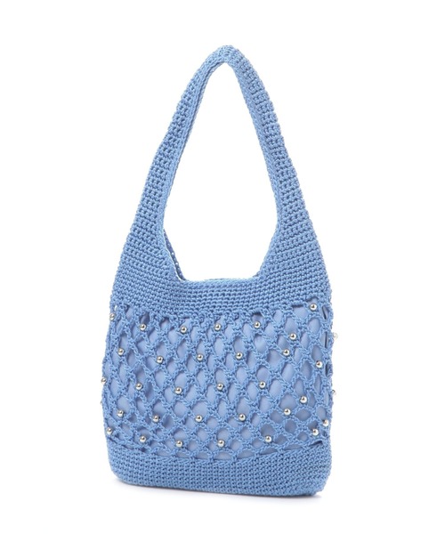 studio CLIP（スタディオクリップ）の「マクラメビーズトートバッグ（トートバッグ・レディース・ブルー/ブラック/ベージュ・FREE）」の4枚目の写真