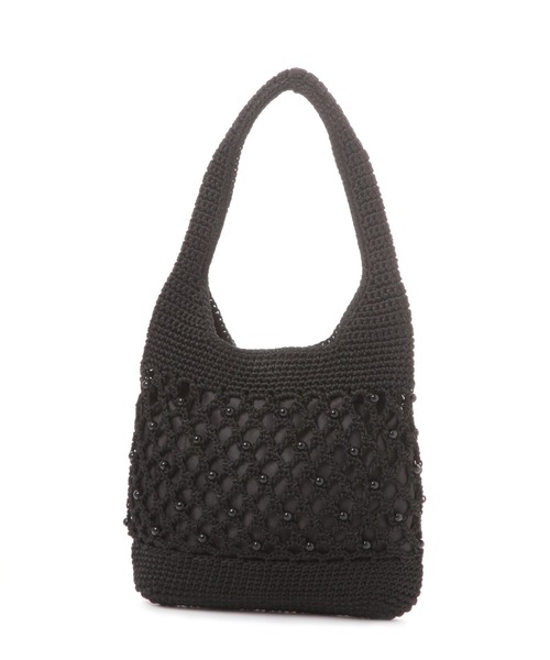 studio CLIP（スタディオクリップ）の「マクラメビーズトートバッグ（トートバッグ・レディース・ブルー/ブラック/ベージュ・FREE）」の6枚目の写真