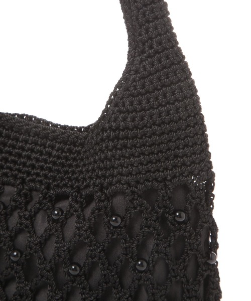 studio CLIP（スタディオクリップ）の「マクラメビーズトートバッグ（トートバッグ・レディース・ブルー/ブラック/ベージュ・FREE）」の9枚目の写真