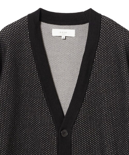 B:MING by BEAMS（ビーミングバイビームス）の「12ゲージ ダブルフェイス メッシュ カーディガン（ユニセックス）（カーディガン/ボレロ・メンズ・ブラウン系その他5/ブラック・M/S/XL/L）」の3枚目の写真