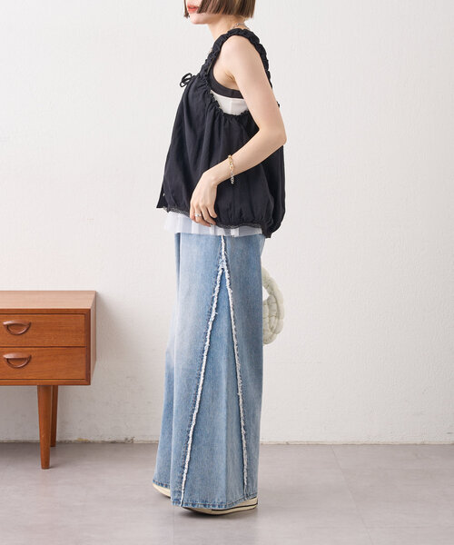 w closet（ダブルクローゼット）の「ノースリバルーンブラウス（シャツ/ブラウス・レディース・オフホワイト/ブラック/サックスブルー・FREE）」の20枚目の写真