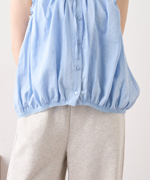 w closet（ダブルクローゼット）の「ノースリバルーンブラウス（シャツ/ブラウス・レディース・オフホワイト/ブラック/サックスブルー・FREE）」の11枚目の写真