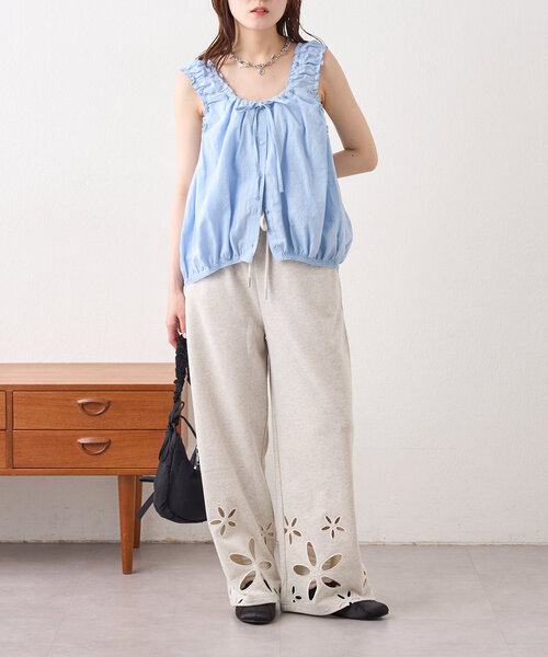 w closet（ダブルクローゼット）の「ノースリバルーンブラウス（シャツ/ブラウス・レディース・オフホワイト/ブラック/サックスブルー・FREE）」の10枚目の写真