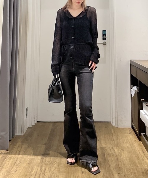 AZUL by moussy(アズールバイマウジー)の「【累計25,000本突破!】【サイズ,身長別画像あり】AZUL DENIM フレアデニム(デニムパンツ・レディース・ライトブルー/ライトブラック/ブルー/ブラック/ワンウォッシュ・X-SMALL/SMALL/MEDIUM/LARGE)」の18枚目の写真