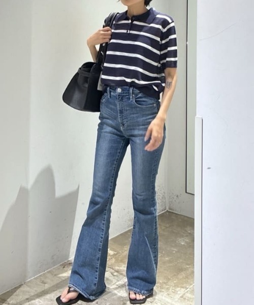 AZUL by moussy(アズールバイマウジー)の「【累計25,000本突破!】【サイズ,身長別画像あり】AZUL DENIM フレアデニム(デニムパンツ・レディース・ライトブルー/ライトブラック/ブルー/ブラック/ワンウォッシュ・X-SMALL/SMALL/MEDIUM/LARGE)」の15枚目の写真