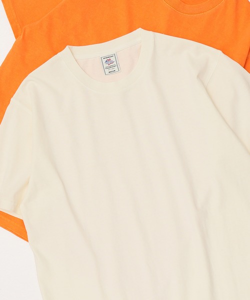 JEMORGAN(ジェーイーモーガン)の「【JEMORGAN / ジェーイーモーガン】ピグメントクルーネック半袖Tシャツ/オーバーダイ加工/ユニセックス(Tシャツ/カットソー・メンズ・ブラック/サックスブルー/オフホワイト/グリーン/パープル/オレンジ/オリーブ/イエロー/ダークブルー/レッド/ブラウン・M/L/XL/S)」の1枚目の写真
