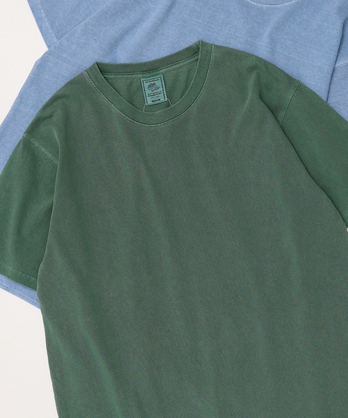 JEMORGAN(ジェーイーモーガン)の「【JEMORGAN / ジェーイーモーガン】ピグメントクルーネック半袖Tシャツ/オーバーダイ加工/ユニセックス(Tシャツ/カットソー・メンズ・ブラック/サックスブルー/オフホワイト/グリーン/パープル/オレンジ/オリーブ/イエロー/ダークブルー/レッド/ブラウン・M/L/XL/S)」の5枚目の写真