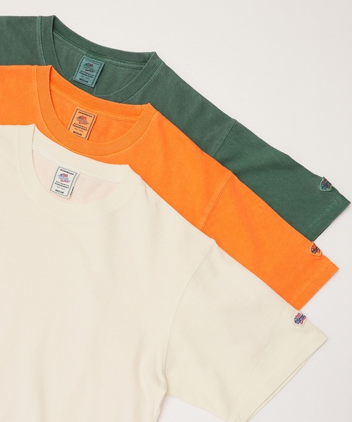 JEMORGAN(ジェーイーモーガン)の「【JEMORGAN / ジェーイーモーガン】ピグメントクルーネック半袖Tシャツ/オーバーダイ加工/ユニセックス(Tシャツ/カットソー・メンズ・ブラック/サックスブルー/オフホワイト/グリーン/パープル/オレンジ/オリーブ/イエロー/ダークブルー/レッド/ブラウン・M/L/XL/S)」の13枚目の写真