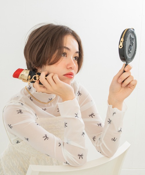 ACCOMMODE(アコモデ)の「リップスティックチャーム(ポーチ・レディース・ピンク/レッド・FREE)」の6枚目の写真