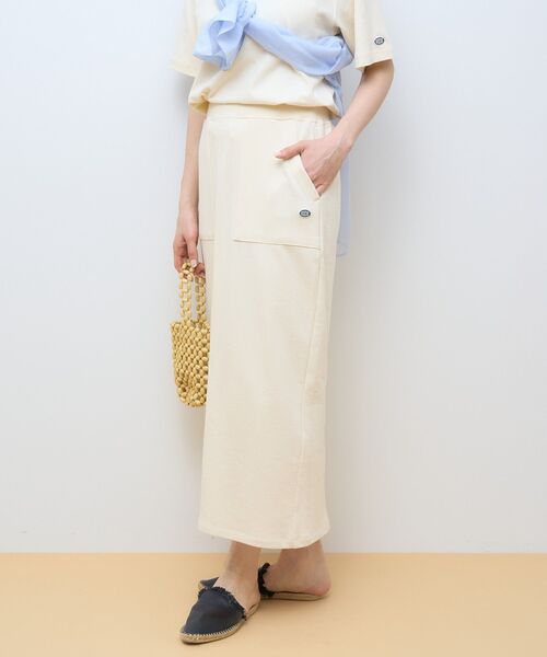 DISCUS（ディスカス）の「Discus 加工裏毛ナロースカート（スカート・レディース・アイボリー/その他6/チャコールグレー/ブルー/ピンク・L/M）」の2枚目の写真