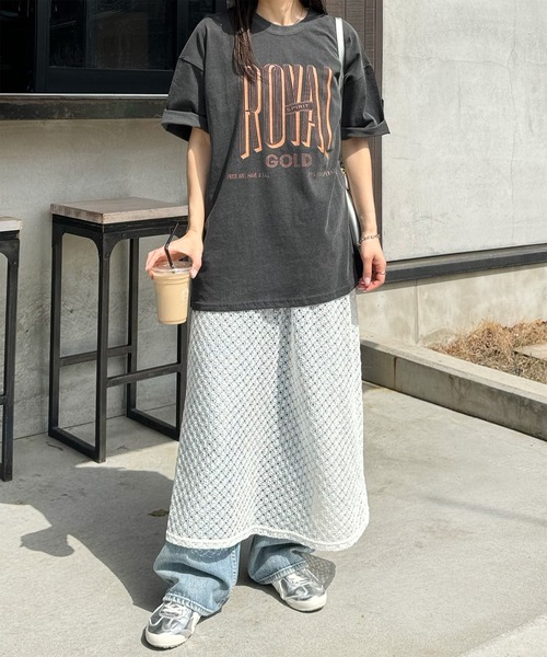 LE MORE(リモア)の「"ROYAL GOLD" ロゴTシャツ(Tシャツ/カットソー・レディース・アイボリー/チャコール・FREE)」の11枚目の写真