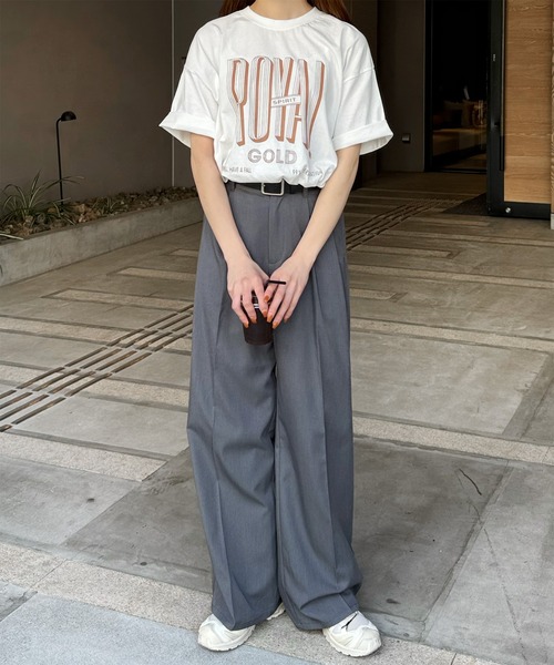 LE MORE(リモア)の「"ROYAL GOLD" ロゴTシャツ(Tシャツ/カットソー・レディース・アイボリー/チャコール・FREE)」の19枚目の写真