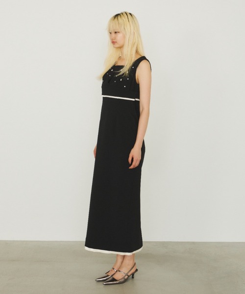 ANDRESD(アンドレスド)の「シズクビジュービスチェドレス / shizuku bijou bustier dress(ドレス・レディース・チャコール/ブラック/ベージュ・S/M/L)」の16枚目の写真