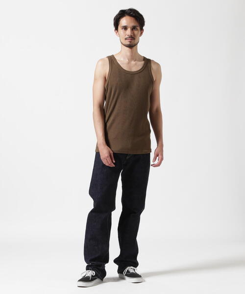AVIREX（アヴィレックス）の「RANDOM RIB TANK TOP / ランダムリブ タンクトップ / AVIREX / アヴィレックス（タンクトップ・メンズ・ホワイト/ブラック/オリーブ系・M/L/XL）」の7枚目の写真