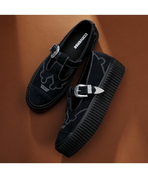 CONVERSE ALL STAR(コンバースオールスター)の「ALL STAR LIFTD RIBTAPE T-STRAP WT OX / オールスター リフテッド リブテープ Tストラップ WT OX(スニーカー・メンズ・ブラック・9.5/9/8.5/8/7.5/7/6.5/5.5/5/4.5/3/3.5/4/10.5/11.5)」の1枚目の写真