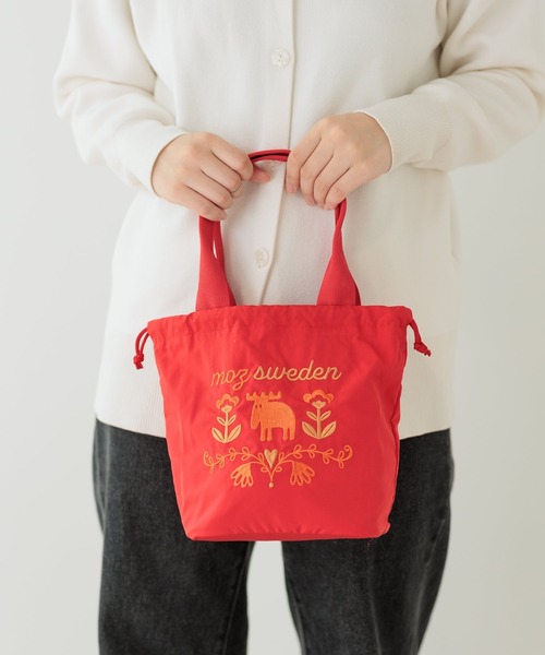 moz(モズ)の「moz モズ 刺繍トート M(トートバッグ・レディース・ネイビー/レッド/ブラック・FREE)」の5枚目の写真