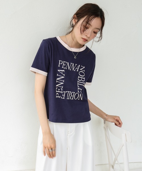 Bab(バブ)の「配色リンガーロゴ半袖Tシャツ(Tシャツ/カットソー・レディース・イエロー/ネイビー/アイボリー・M)」の18枚目の写真