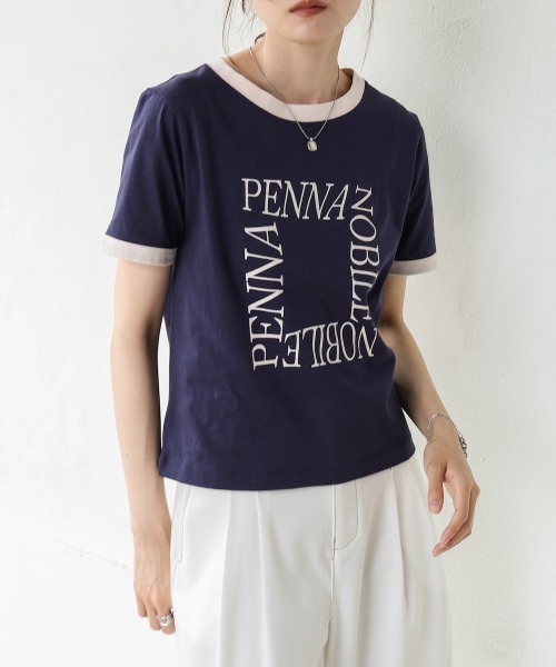 Bab(バブ)の「配色リンガーロゴ半袖Tシャツ(Tシャツ/カットソー・レディース・イエロー/ネイビー/アイボリー・M)」の20枚目の写真