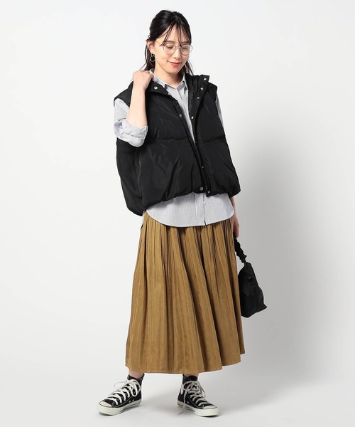 Grand PARK（グランドパーク）の「ミジンコール プリーツスカート（スカート・レディース・グレー/ブラック/カーキ/マスタード/レンガ・FREE）」の7枚目の写真