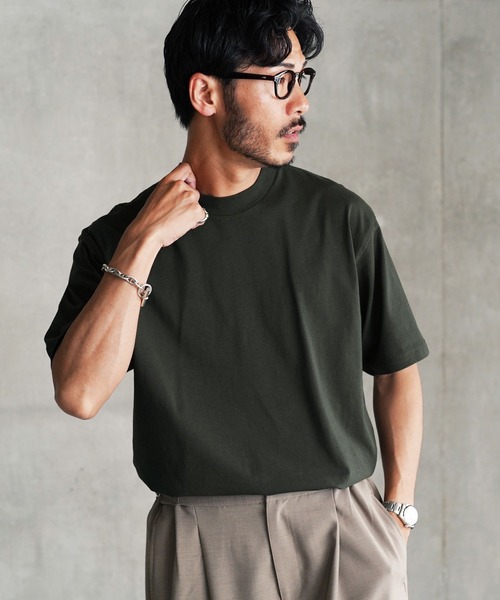 jiggys shop(ジギーズショップ)の「タックインスタイル テーパードシルエット ドライタッチ クルーネック 半袖Tシャツ カットソー(Tシャツ/カットソー・メンズ・ブルー/ライトピンク/ブラック/ライトブルー/ホワイト・MEDIUM/LARGE/X-LARGE)」の2枚目の写真