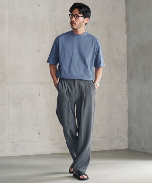 jiggys shop(ジギーズショップ)の「タックインスタイル テーパードシルエット ドライタッチ クルーネック 半袖Tシャツ カットソー(Tシャツ/カットソー・メンズ・ブルー/ライトピンク/ブラック/ライトブルー/ホワイト・MEDIUM/LARGE/X-LARGE)」の12枚目の写真
