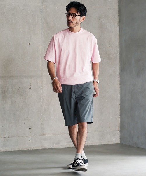 jiggys shop(ジギーズショップ)の「タックインスタイル テーパードシルエット ドライタッチ クルーネック 半袖Tシャツ カットソー(Tシャツ/カットソー・メンズ・ブルー/ライトピンク/ブラック/ライトブルー/ホワイト・MEDIUM/LARGE/X-LARGE)」の15枚目の写真