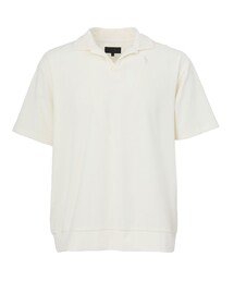 JUN&ROPE'（ジュンアンドロペ）の「【NOIR】マイクロパイル半袖スキッパーシャツ（Tシャツ/カットソー）」