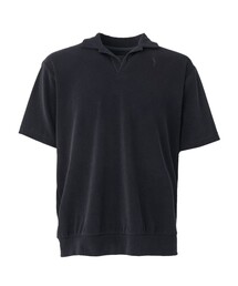 JUN&ROPE'（ジュンアンドロペ）の「【NOIR】マイクロパイル半袖スキッパーシャツ（Tシャツ/カットソー）」