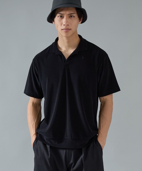 JUN&ROPE'(ジュンアンドロペ)の「【NOIR】マイクロパイル半袖スキッパーシャツ(Tシャツ/カットソー・メンズ・チャコールグレー/ブラック/ホワイト・L/M/XL)」の4枚目の写真
