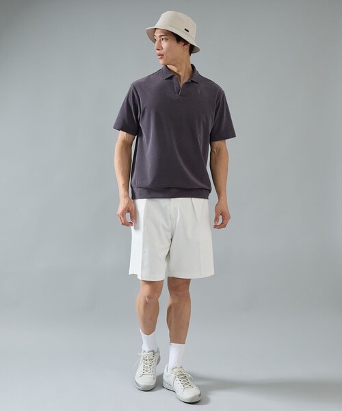 JUN&ROPE'(ジュンアンドロペ)の「【NOIR】マイクロパイル半袖スキッパーシャツ(Tシャツ/カットソー・メンズ・チャコールグレー/ブラック/ホワイト・L/M/XL)」の12枚目の写真