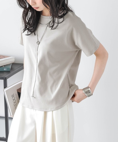 tシャツ ラウンドヘムカットソー レディース セール】【日本製】ラウンドヘムカットソー（Tシャツ/カットソー