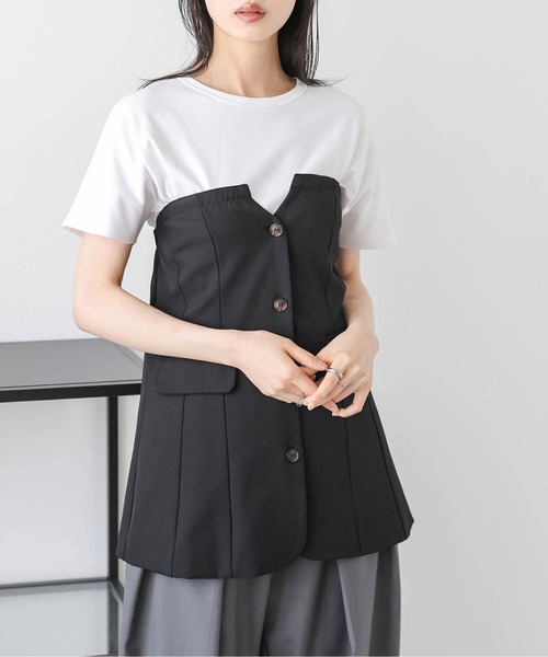 La-gemme(ラジェム)の「【日本製】ラウンドヘムカットソー(Tシャツ/カットソー・レディース・ホワイト/ベージュ/オートミール/グレー/ブラック・M/L)」の7枚目の写真