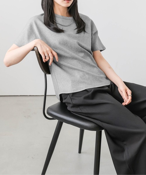 セール】【日本製】ラウンドヘムカットソー（Tシャツ/カットソー