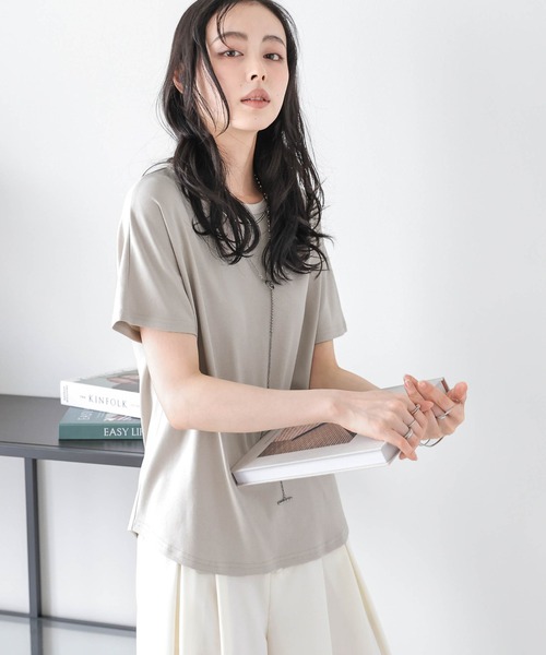セール】【日本製】ラウンドヘムカットソー（Tシャツ/カットソー
