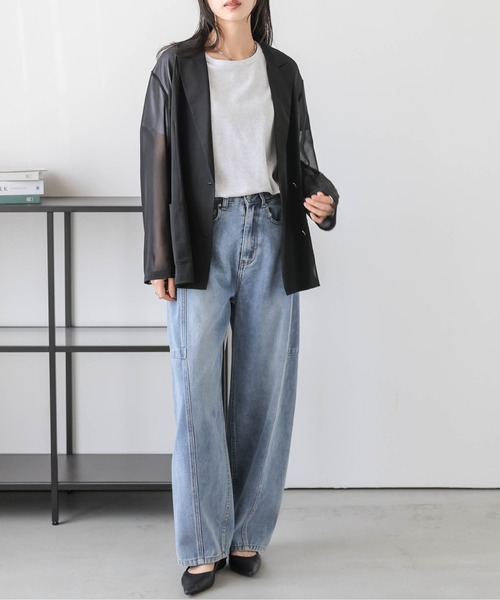 La-gemme(ラジェム)の「【日本製】ラウンドヘムカットソー(Tシャツ/カットソー・レディース・ホワイト/ベージュ/オートミール/グレー/ブラック・M/L)」の22枚目の写真