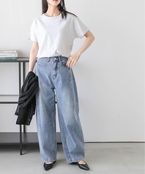 La-gemme(ラジェム)の「【日本製】ラウンドヘムカットソー(Tシャツ/カットソー・レディース・ホワイト/ベージュ/オートミール/グレー/ブラック・M/L)」の22枚目の写真