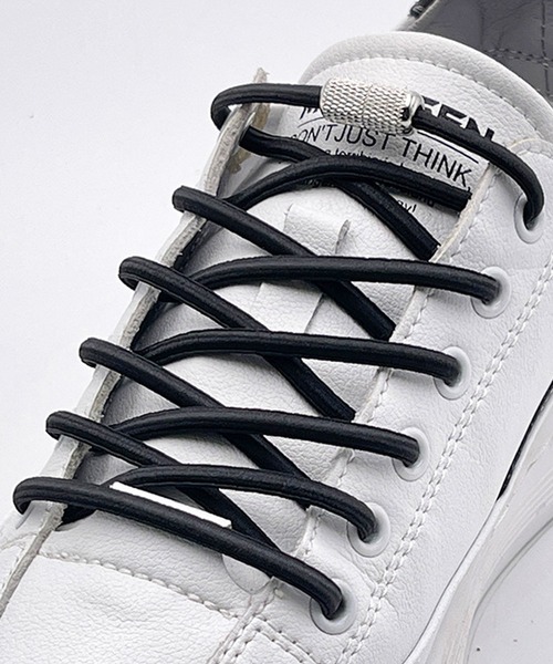 florist（フローリスト）の「【結ばない靴紐】ネジ式メタリックストレッチ靴ひも2本セット（1足分）（シューズ小物/雑貨・レディース・オフホワイト/グレー/ブルー/ブラック系2/ライトブルー/ブルーグレー/イエロー系その他/ホワイト/ピンク/レッド/グリーン/ブラウン/モスグリーン/ブラック系1/ベージュ/イエロー/マスタード/オレンジ/ネイビー/ダークグレー・ONESIZE）」の3枚目の写真