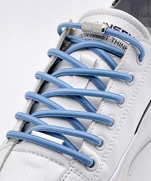 florist（フローリスト）の「【結ばない靴紐】ネジ式メタリックストレッチ靴ひも2本セット（1足分）（シューズ小物/雑貨・レディース・オフホワイト/グレー/ブルー/ブラック系2/ライトブルー/ブルーグレー/イエロー系その他/ホワイト/ピンク/レッド/グリーン/ブラウン/モスグリーン/ブラック系1/ベージュ/イエロー/マスタード/オレンジ/ネイビー/ダークグレー・ONESIZE）」の7枚目の写真