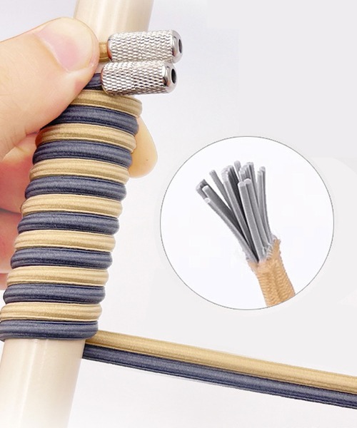 florist（フローリスト）の「【結ばない靴紐】ネジ式メタリックストレッチ靴ひも2本セット（1足分）（シューズ小物/雑貨・レディース・オフホワイト/グレー/ブルー/ブラック系2/ライトブルー/ブルーグレー/イエロー系その他/ホワイト/ピンク/レッド/グリーン/ブラウン/モスグリーン/ブラック系1/ベージュ/イエロー/マスタード/オレンジ/ネイビー/ダークグレー・ONESIZE）」の22枚目の写真