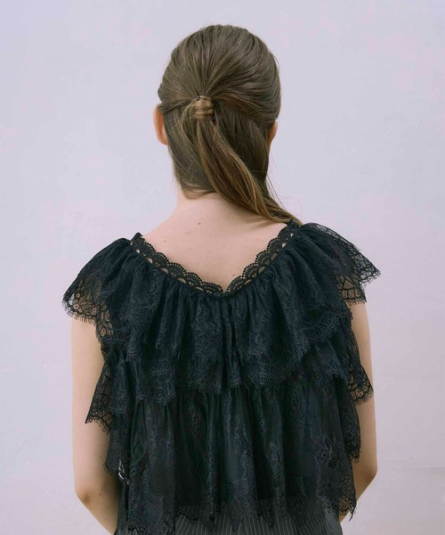 セール】【Luan】LACE BLOOM 2WAY BLOUSE/レースブラウス（シャツ
