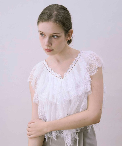 セール】【Luan】LACE BLOOM 2WAY BLOUSE/レースブラウス