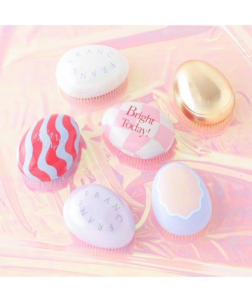 ファンファン アンタングルヘアブラシ チェッカー ピンク（メイク