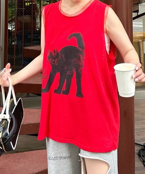 tシャツ にゃーBIGタンク レディース にゃーBIGタンク（Tシャツ/カットソー）｜Alley Tokyo（アリー