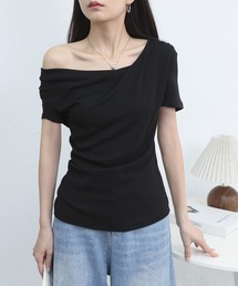 tシャツ 「ZOZO限定」アシンメトリー オフショルダー 半袖トップス レディース セール】【ZOZO限定】アシンメトリー オフショルダー 半袖