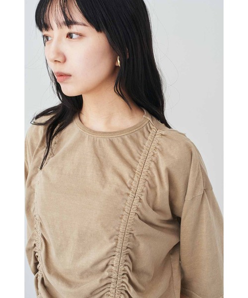 MEDE19F(メデジュウキュウ)の「MEDE19F ピグメント加工のギャザー遣いトップス(Tシャツ/カットソー・レディース・グレー/ベージュ・L/M/LL)」の10枚目の写真