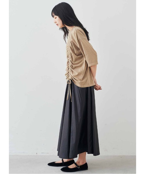 MEDE19F(メデジュウキュウ)の「MEDE19F ピグメント加工のギャザー遣いトップス(Tシャツ/カットソー・レディース・グレー/ベージュ・L/M/LL)」の8枚目の写真