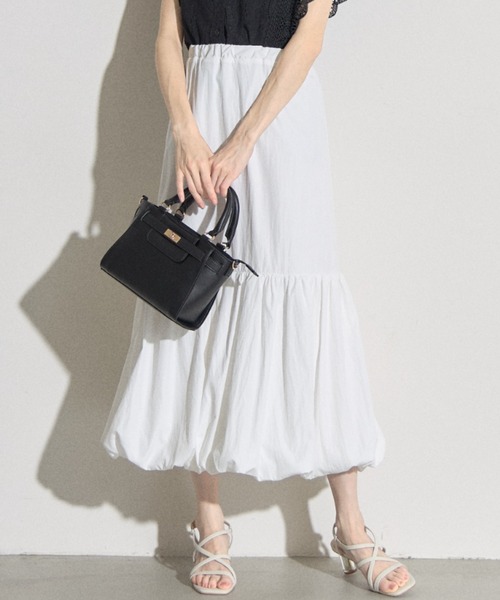 tocco closet（トッコ　クローゼット）の「【ZOZO限定】ナチュラルシャカバルーンスカート（スカート・レディース・ピンク/オフホワイト/ブラック・M）」の2枚目の写真