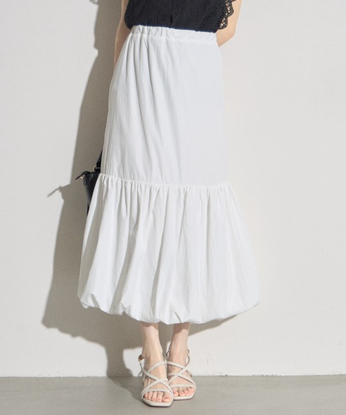 tocco closet（トッコ　クローゼット）の「【ZOZO限定】ナチュラルシャカバルーンスカート（スカート・レディース・ピンク/オフホワイト/ブラック・M）」の8枚目の写真