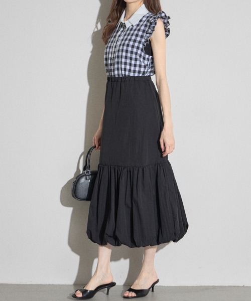 tocco closet（トッコ　クローゼット）の「【ZOZO限定】ナチュラルシャカバルーンスカート（スカート・レディース・ピンク/オフホワイト/ブラック・M）」の12枚目の写真